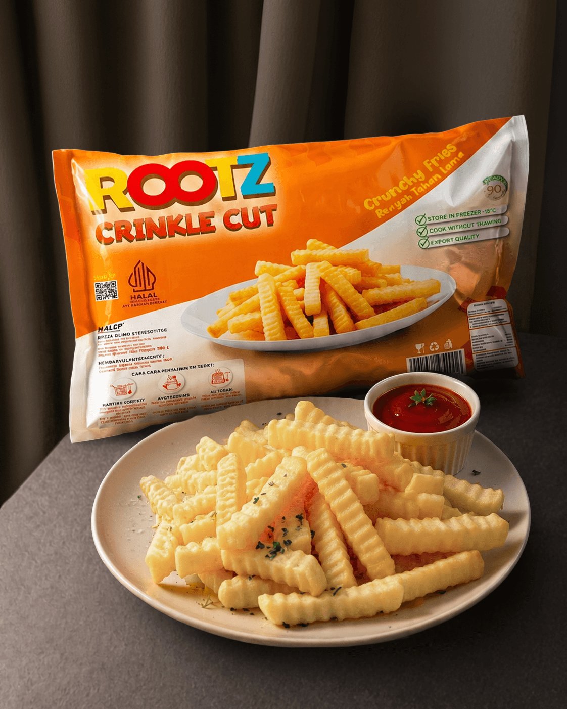 ROOTZ CRINKLE CUT 900 GR